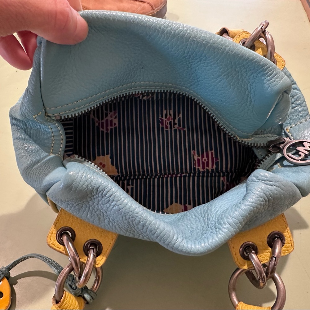 Marc Jacobs Blue and Yellow Leather Mini Handbag - Picture 2 of 5